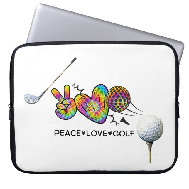 Funda Para Portátil Paz Amor Golf Tie-Dye (Frente)