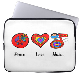 Funda Para Portátil Paz, amor, música