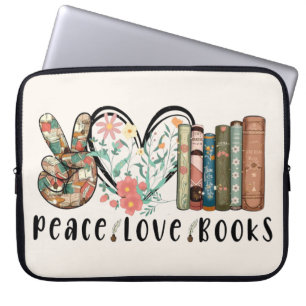 Funda Para Portátil Paz, amor y libros
