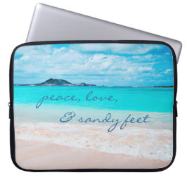 Funda Para Portátil Peace Love Sandy Feet Hawaii Tropical Beach Photo