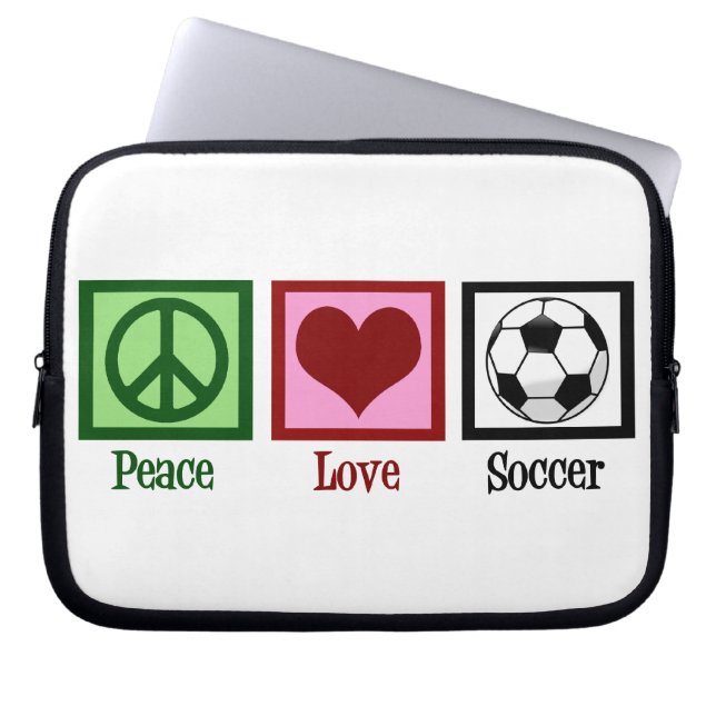 Funda Para Portátil Peace Love Soccer (Frente)
