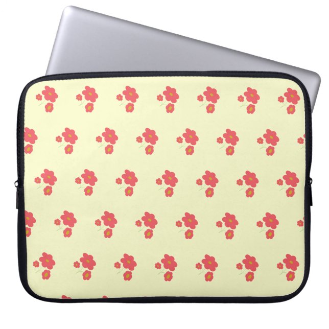 Funda Para Portátil Peach abstract floral laptop sleeve (Frente)