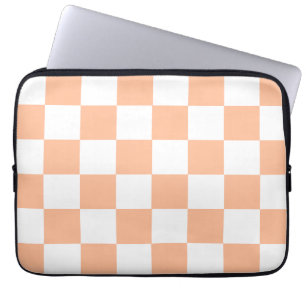 Funda Para Portátil Peach Fuzz Checkered Gingham Pattern