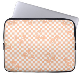 Funda Para Portátil Peach Fuzz Cherry Gingham Pattern