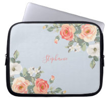 Peach Rosa Dusty Blue Floral Personalizado