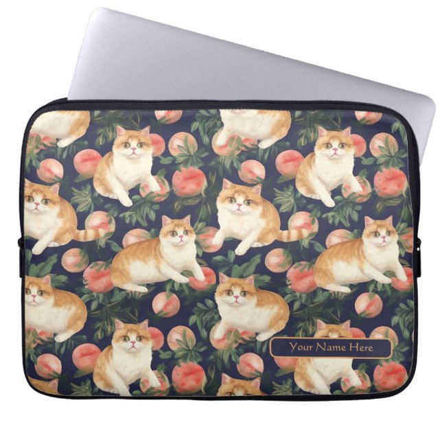 Funda Para Portátil Peachy Kitten Personalizado (Frente)
