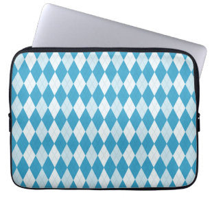 Funda Para Portátil Peacock Azul Argyle Pequeño Forma de Diamante