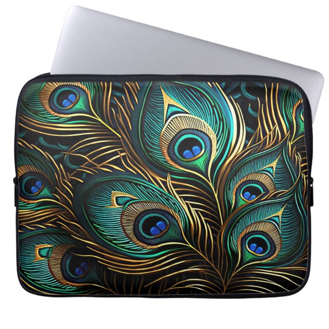 Funda Para Portátil Peacock Feathers (Frente)