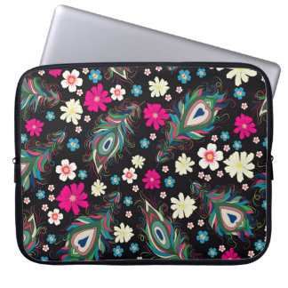 Funda Para Portátil Peacock Feathers Embroidery Patrón de Seamless