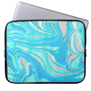 Funda Para Portátil Pegar tonos de marmol acuático