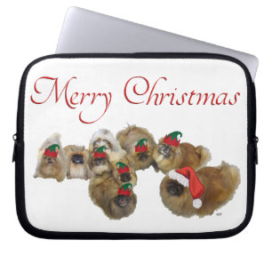 Funda Para Portátil Pekingese Celebran la Navidad