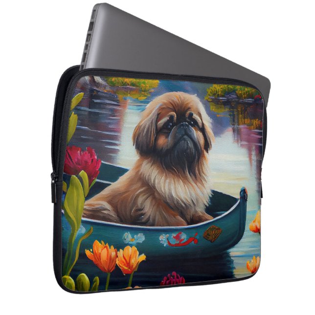 Funda Para Portátil Pekingese en un remo: Una aventura escénica (Anverso derecho)