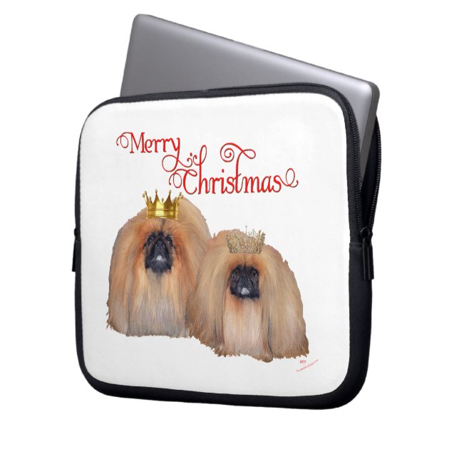 Funda Para Portátil Pekingese Navidad (Anverso izquierdo)
