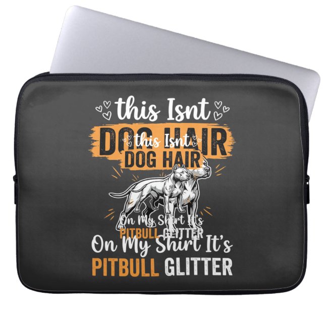 Funda Para Portátil Pelo de perro Pitbull Brillo Perro divertido (Frente)