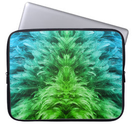 Funda Para Portátil Pelo de piel luciendo esponjoso gradiente verde az