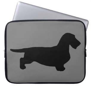 Funda Para Portátil Pelo duro de Dachshund - Silhouette 1