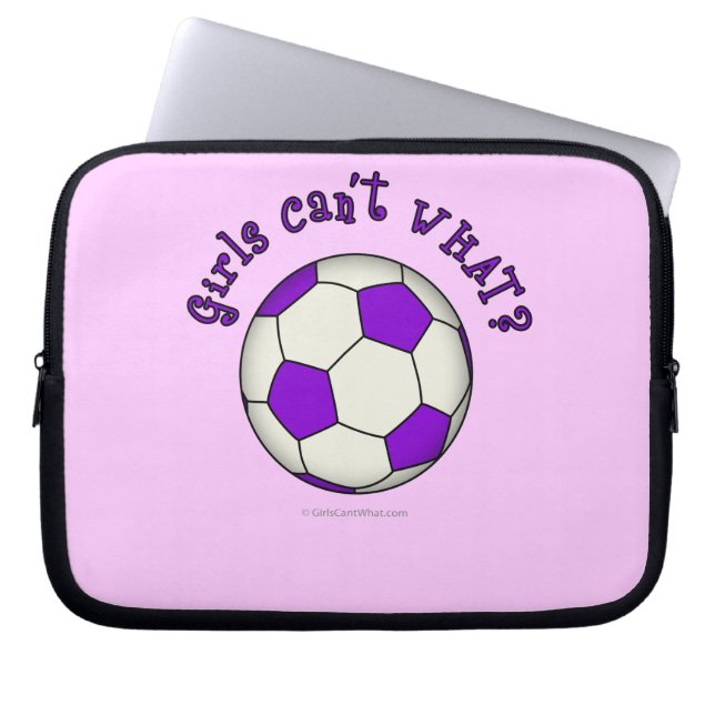 Funda Para Portátil Pelota de fútbol en morado (Frente)