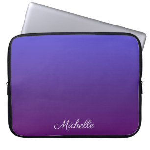 Funda Para Portátil Pena azul y púrpura personalizada
