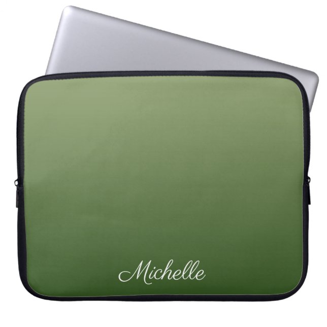 Funda Para Portátil Pena verde personalizada (Frente)