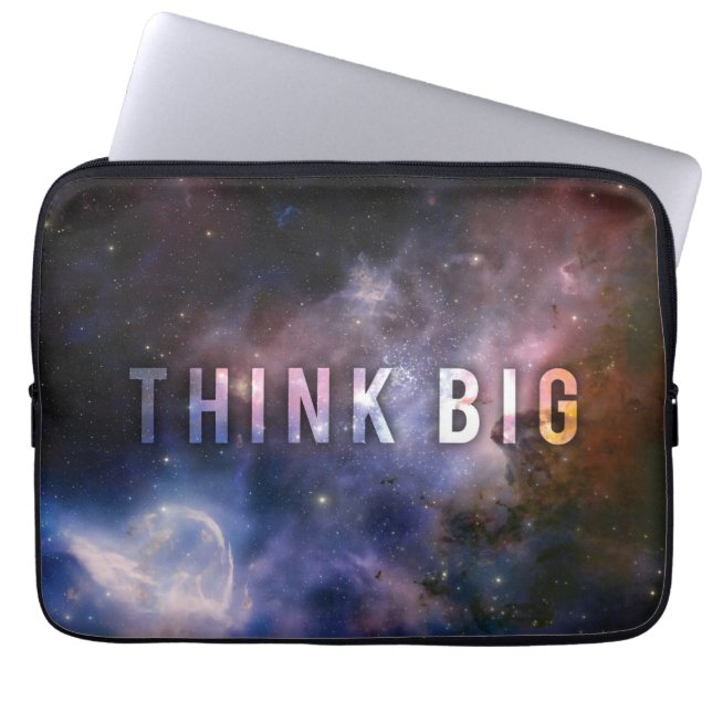 Funda Para Portátil PENSAR EN GRAN - Motivación espacial y universal (Frente)