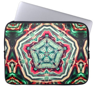 Funda Para Portátil Pentágono sobre estrella, rojo y verde oscuro gast