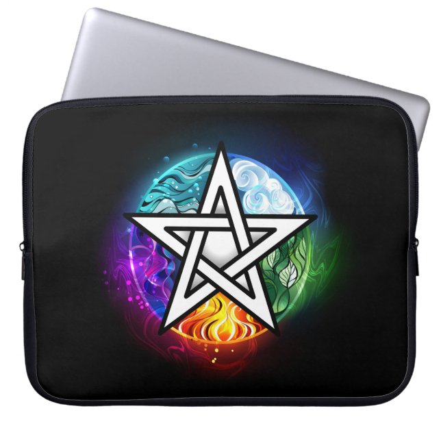 Funda Para Portátil Pentagrama de Wiccan (Frente)