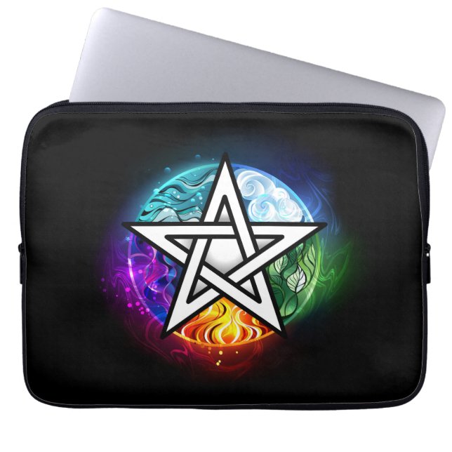 Funda Para Portátil pentagrama wiccano (Frente)