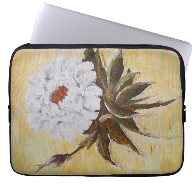 Funda Para Portátil Peonía blanca (Frente)