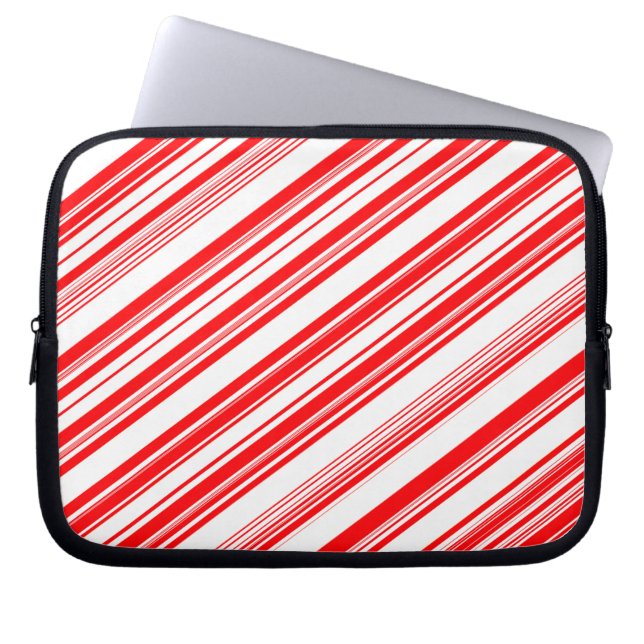 Funda Para Portátil Peppermint Candy Cane Stripes Xmas Electronics Bag (Frente)