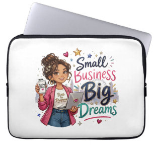 Funda Para Portátil Pequeña Empresa Grandes Sueños Chica Emprendedora