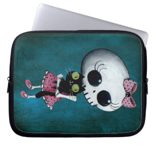 Funda Para Portátil Pequeña Srta. Death - belleza de Halloween