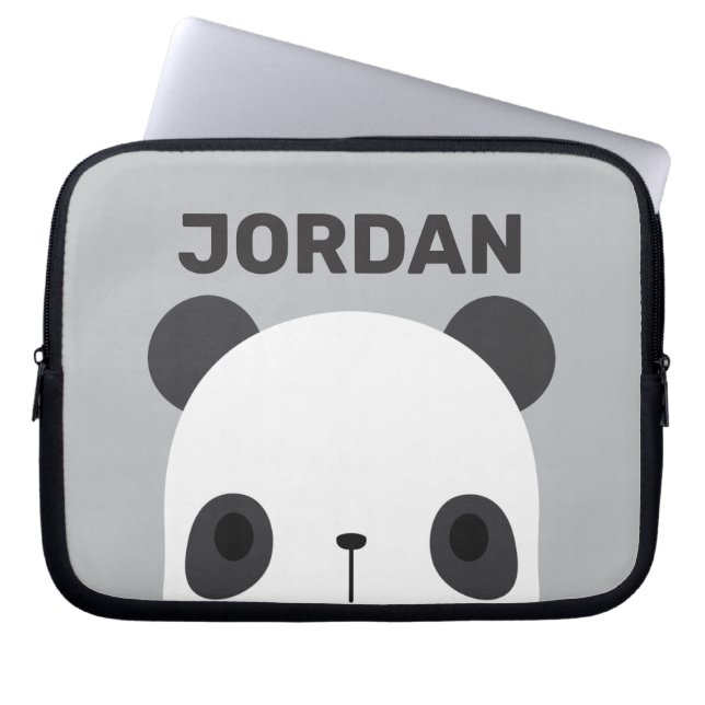 Funda Para Portátil Pequeño oso oso panda con nombre personalizado (Frente)