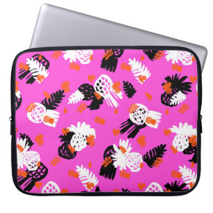 Funda Para Portátil Pequeño patrón de color marrón con motivos tropica