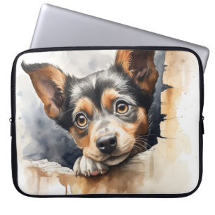 FUNDA PARA PORTÁTIL PEQUEÑOS PERROS NEGROS Y TIENEN PERRO DE PUPPY SOB