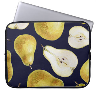 Funda Para Portátil pera madura, fondo negro, arte de jardín