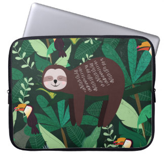 Funda Para Portátil Pereza corta en el patrón de ilustracion tropical