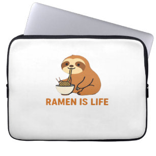 Funda Para Portátil Perezoso Lindo Comiendo Ramen � Diseño Divertido d