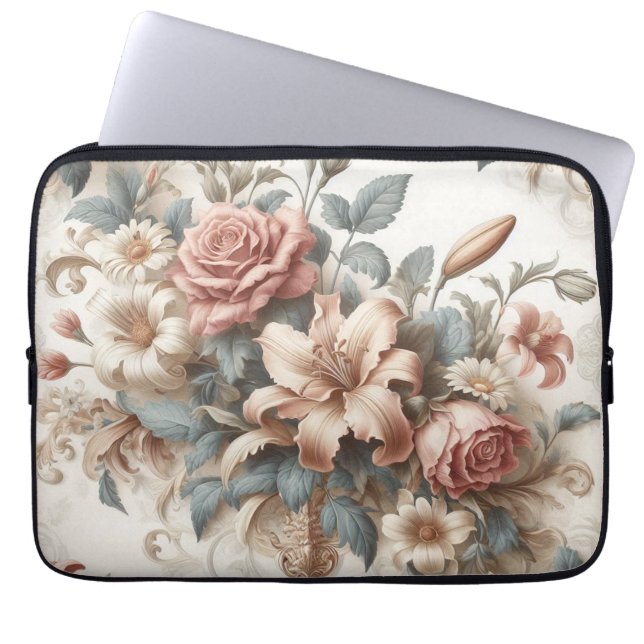 Funda Para Portátil Perfección floral anticuada ligera (Frente)