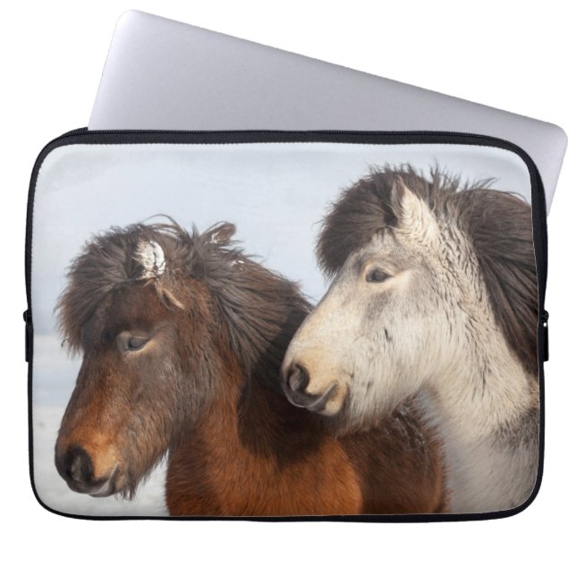 Funda Para Portátil Perfil de caballo islandés, Islandia (Frente)