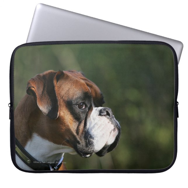 Funda Para Portátil Perfil del lado del perro del boxeador (Frente)