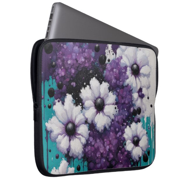 Funda Para Portátil Perforaciones de las flores abstractas (Anverso derecho)