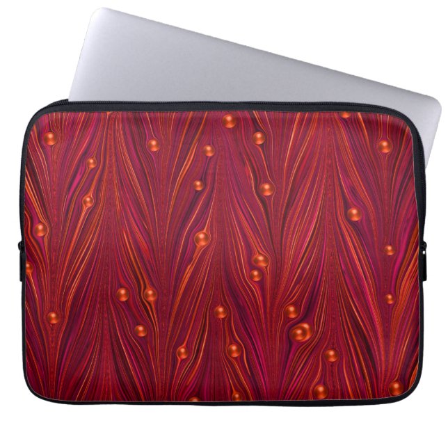 Funda para portátil perla de vino tinto de Borgoña (Frente)
