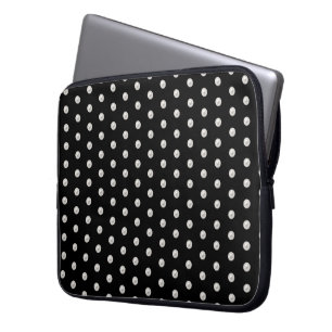 Funda Para Portátil Perlas blancas en negro