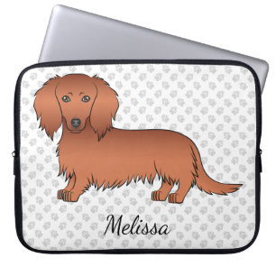 Funda Para Portátil Perrito Cartoons Dachshund Pelirrojo Pelo Largo &