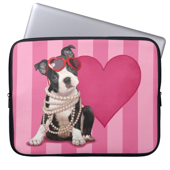 Funda Para Portátil Perrito de Boston Terrier (Frente)