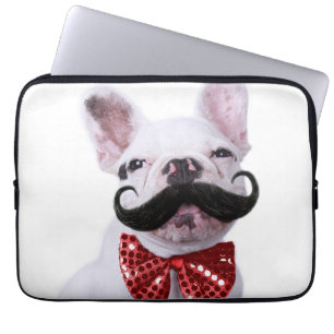 Funda Para Portátil Perrito francés del bulldog con el bigote