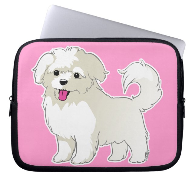 Funda Para Portátil Perrito maltés (Frente)