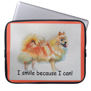Funda Para Portátil Perro alemán Spitz: "Sonrío porque puedo"