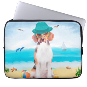 Funda Para Portátil Perro Beagle En La Playa