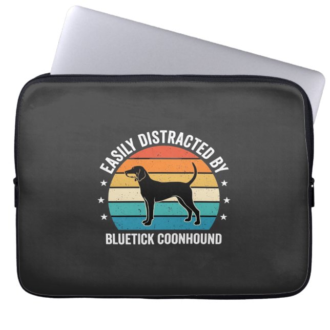 Funda Para Portátil Perro Bluetick Coonhound Atardecer Retro (Frente)